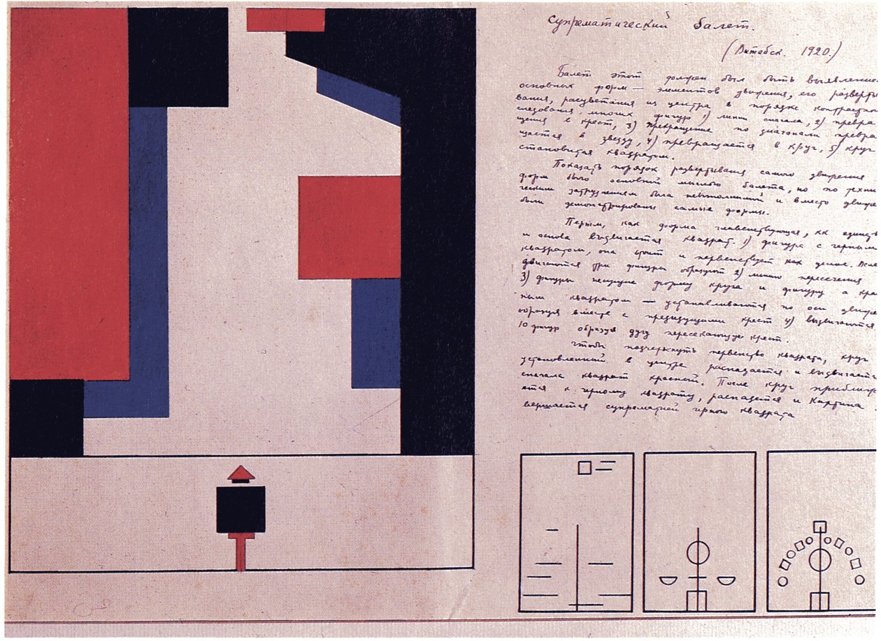 Suprematistisch balletontwerp door Nina Iosifovna Kogan