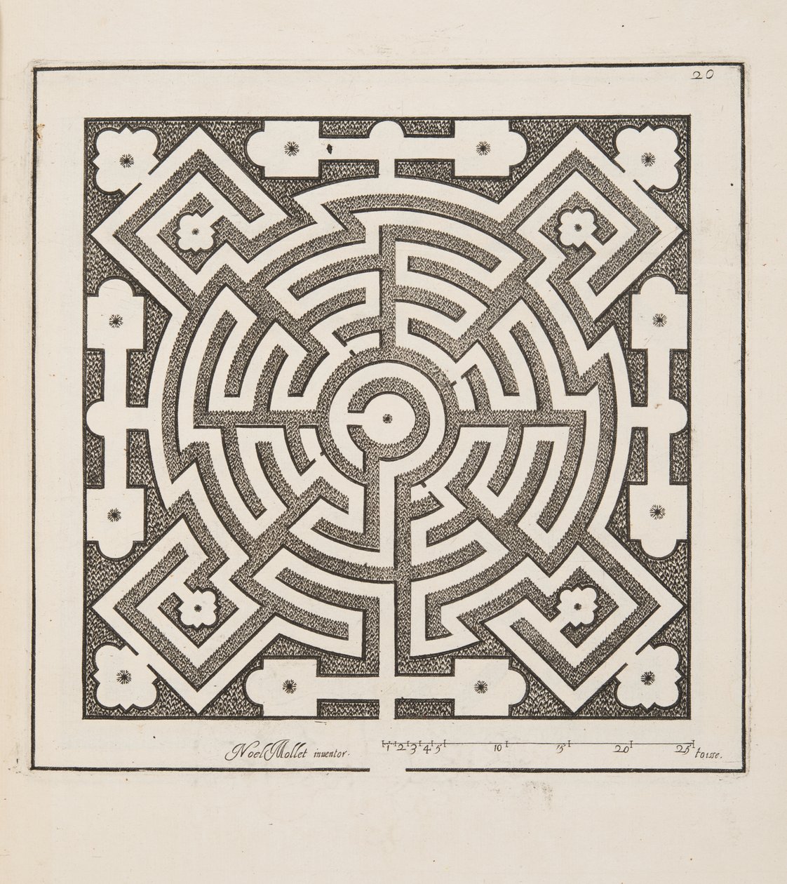 Ontwerp voor Parterre, uit Theatre des Plans et Jardinages, uitgegeven 1652 door Noel Mollet