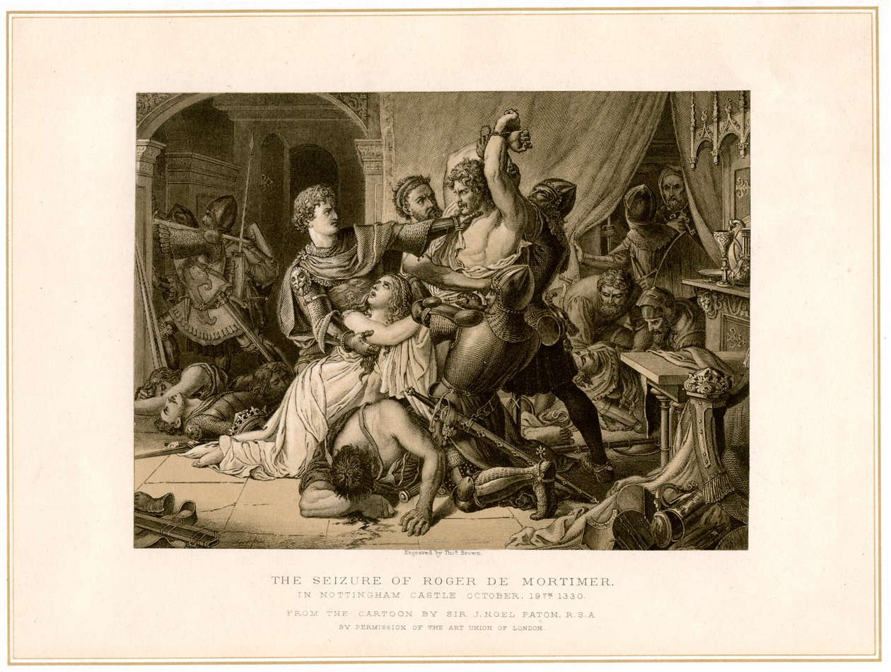 De arrestatie van Roger de Mortimer 1287-1330 in Nottingham Castle, 19e eeuw door Noel Paton