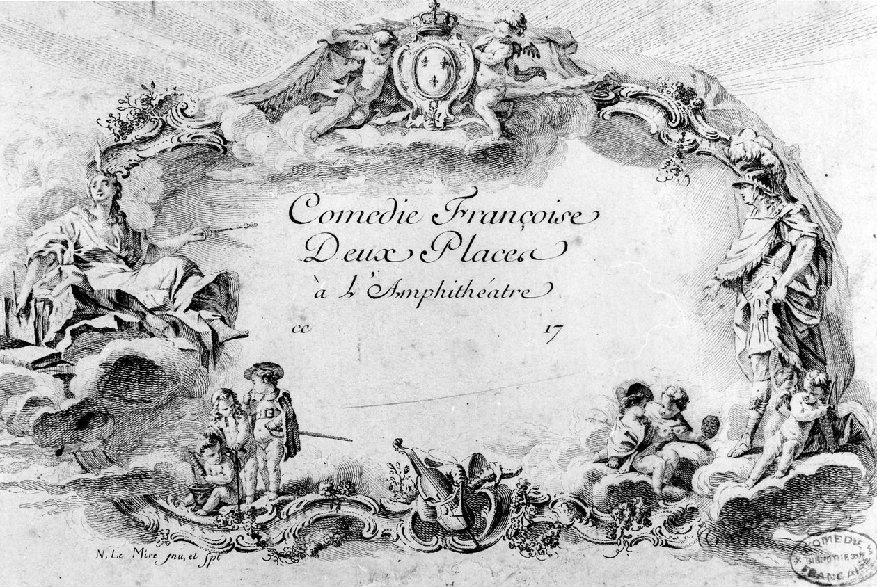 Toegangskaart voor twee personen tot zitplaatsen in het Amfitheater van de Comédie Française door Noël Le Mire