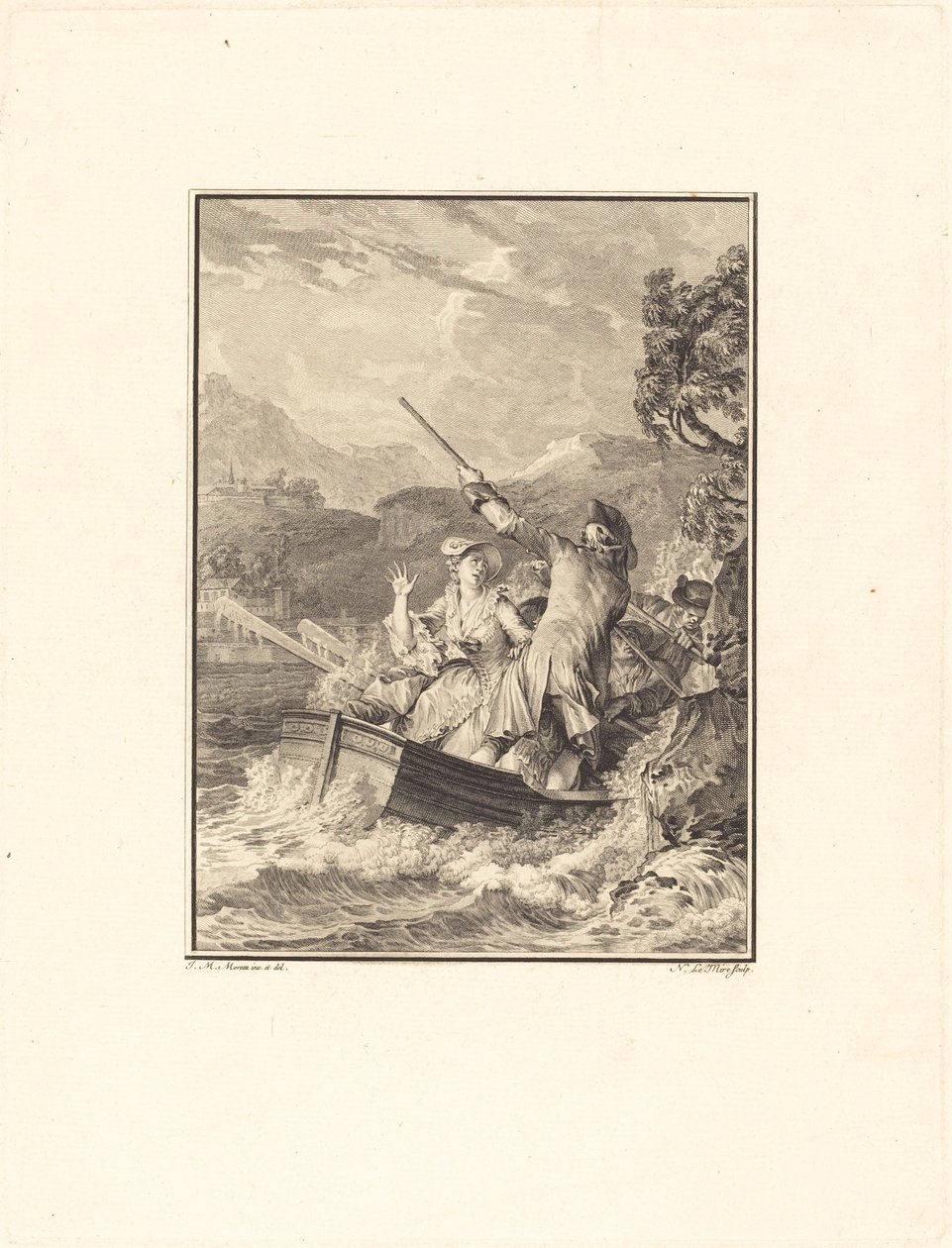 De boot door Noël Le Mire after Jean Michel Moreau