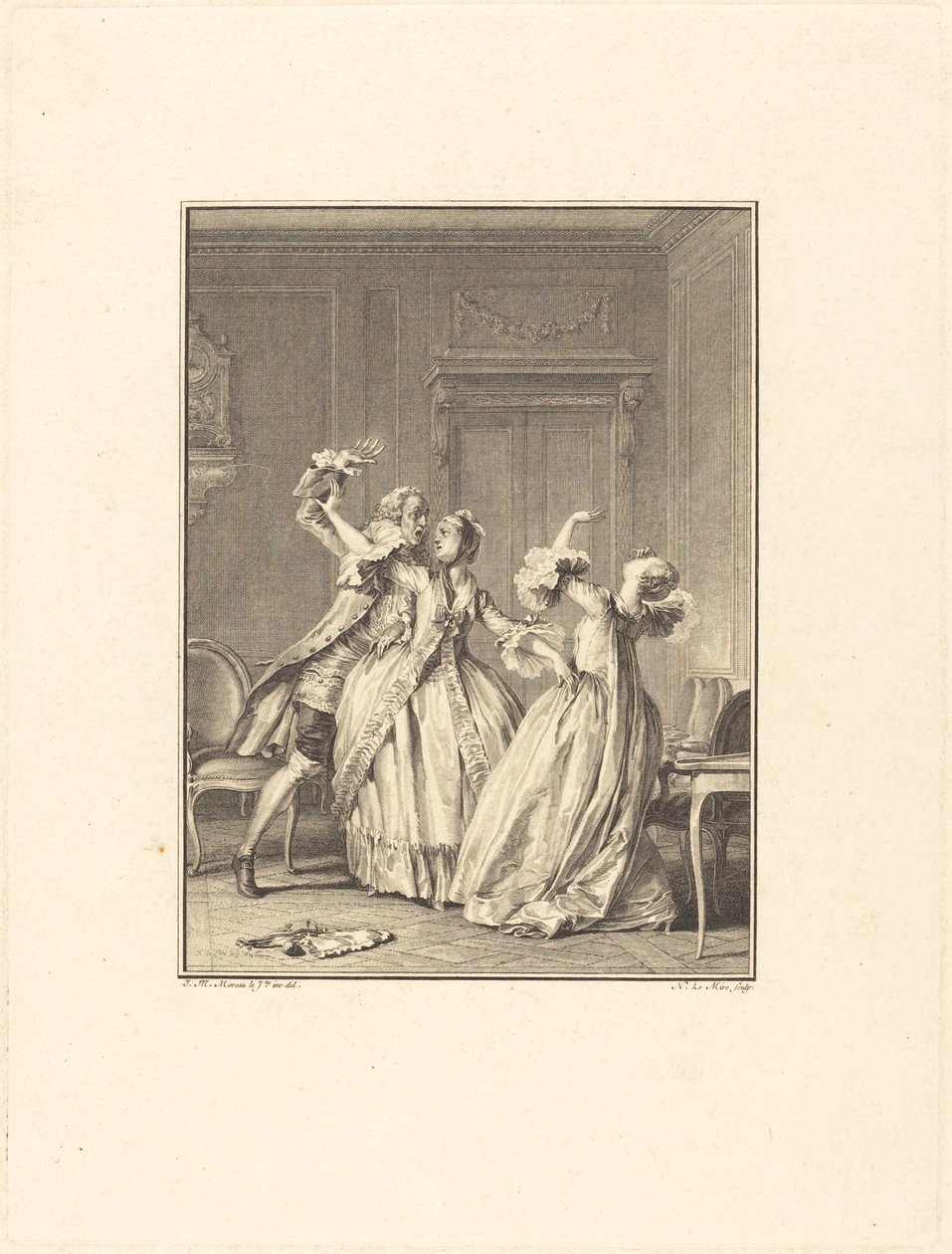 De Klap door Noël Le Mire after Jean Michel Moreau