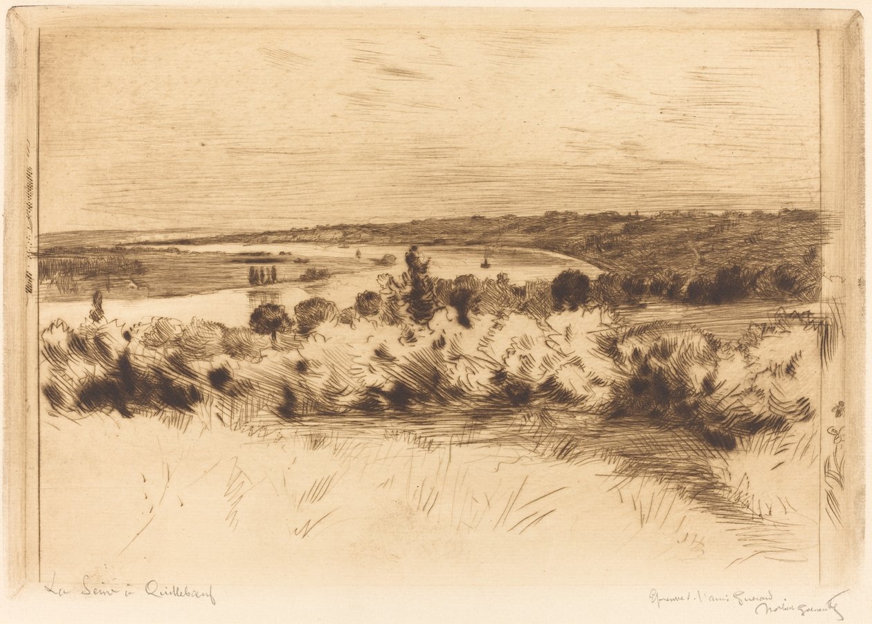 De Seine bij Quilleboeuf (La Seine à Quilleboeuf) door Norbert Goeneutte