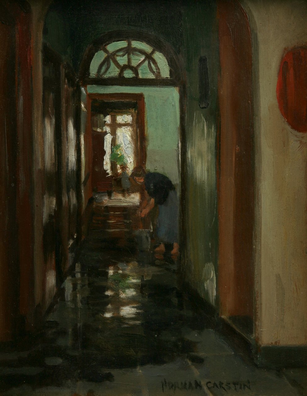 Zaterdag - Een Binnenaanzicht van Garstins Huis door Norman Garstin