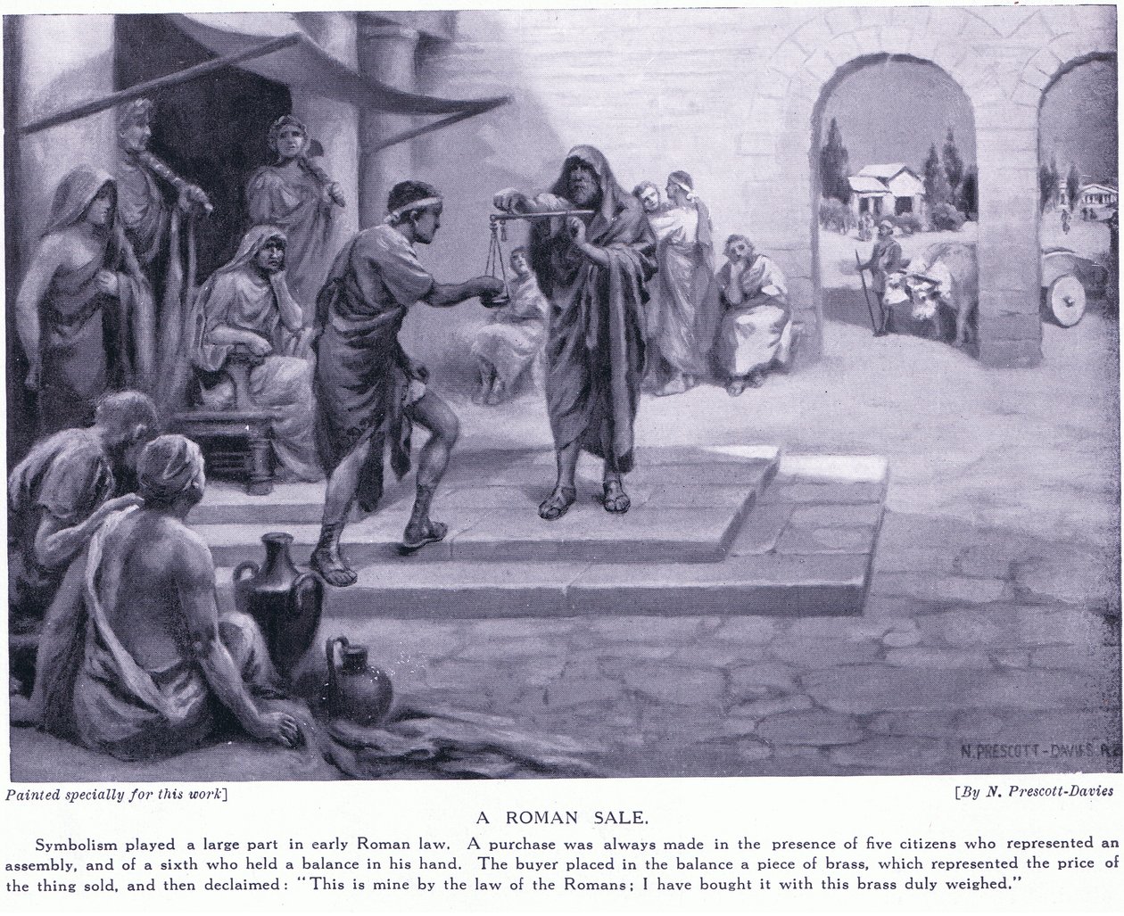 Een Romeinse verkoop door Norman Prescott Davies
