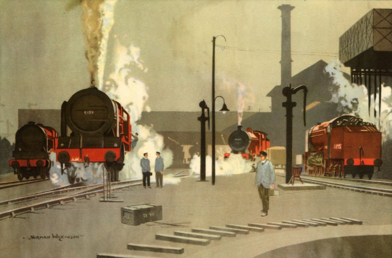 Camden Town Locomotiefloodsen, ca. 1935 door Norman Wilkinson
