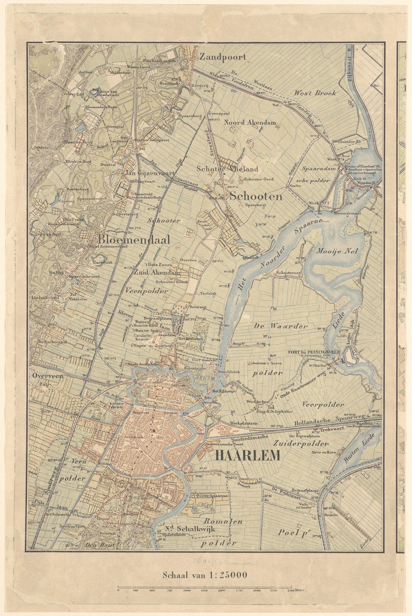 Kaart van Haarlem en omgeving door North Holland Archives