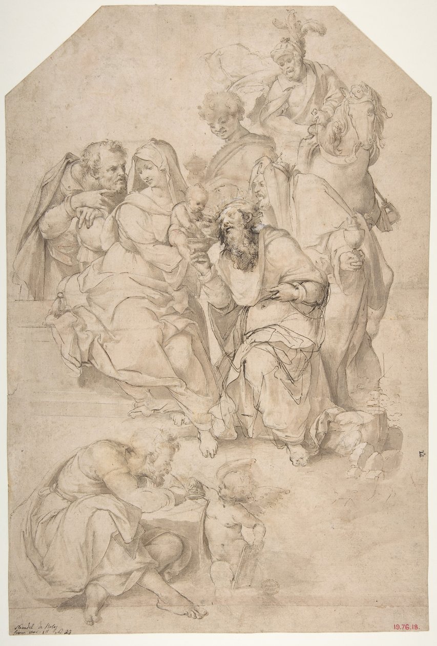 De Aanbidding der Wijzen, 1500-1571 door Nosadella