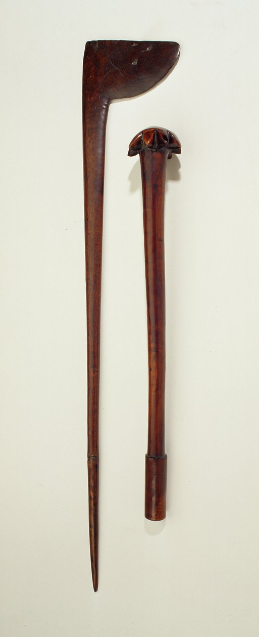 Maori Tewhatewha en Nieuw-Caledonische Knots (hout) door Oceanic