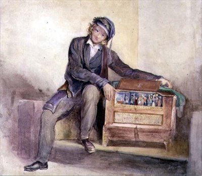De orgeldraaier, ca. 1840 door Octavius Oakley