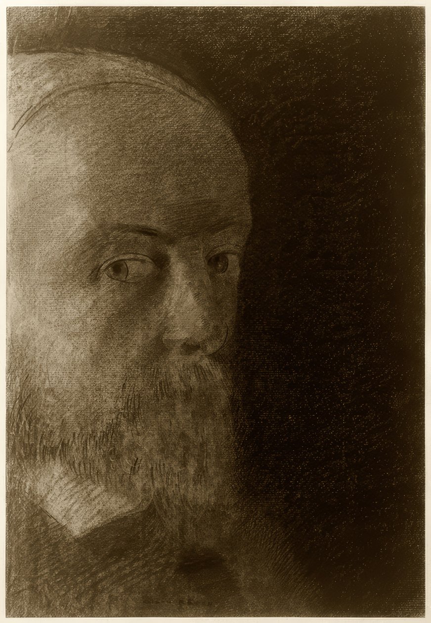 Hoofd / Zelfportret door Odilon Redon