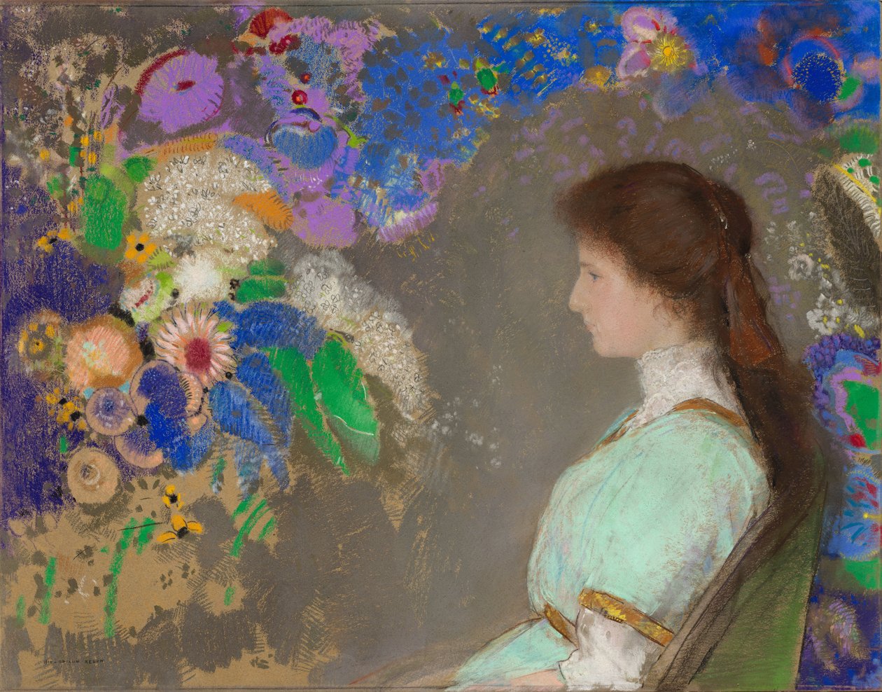 Portret van Violette Heymann door Odilon Redon