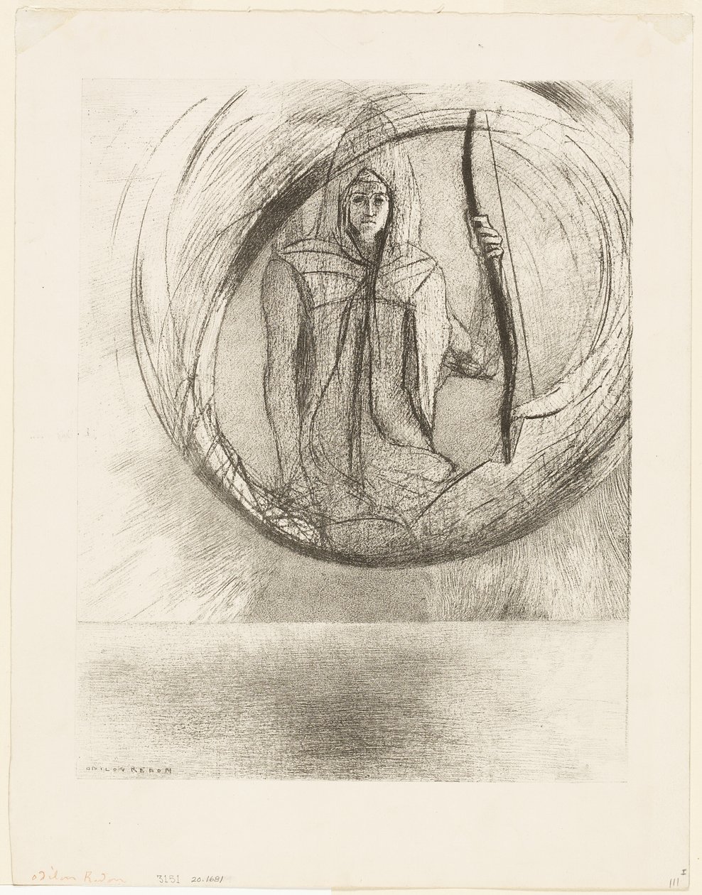 En Verder, het Astrale Idool, de Apotheose, plaat 2 van 6 door Odilon Redon