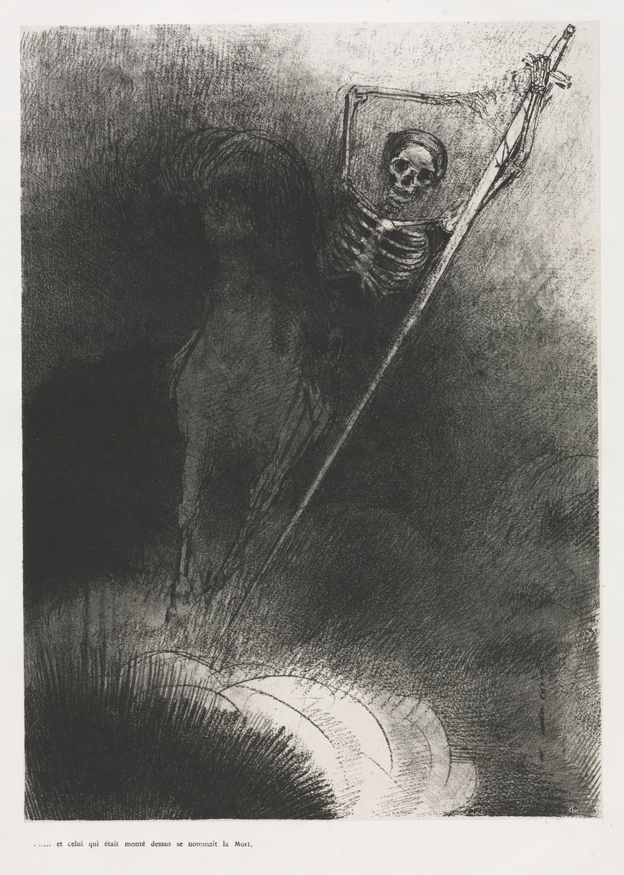 En Zijn Naam die op Hem Zat was Dood door Odilon Redon
