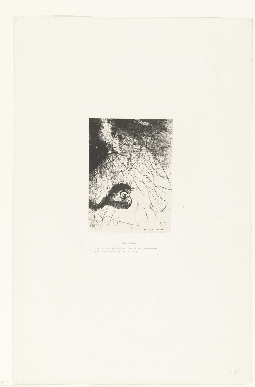 Antonius: Ergens moeten oervormen bestaan wier lichamen slechts reflecties zijn (Verzoeking van d) door Odilon Redon