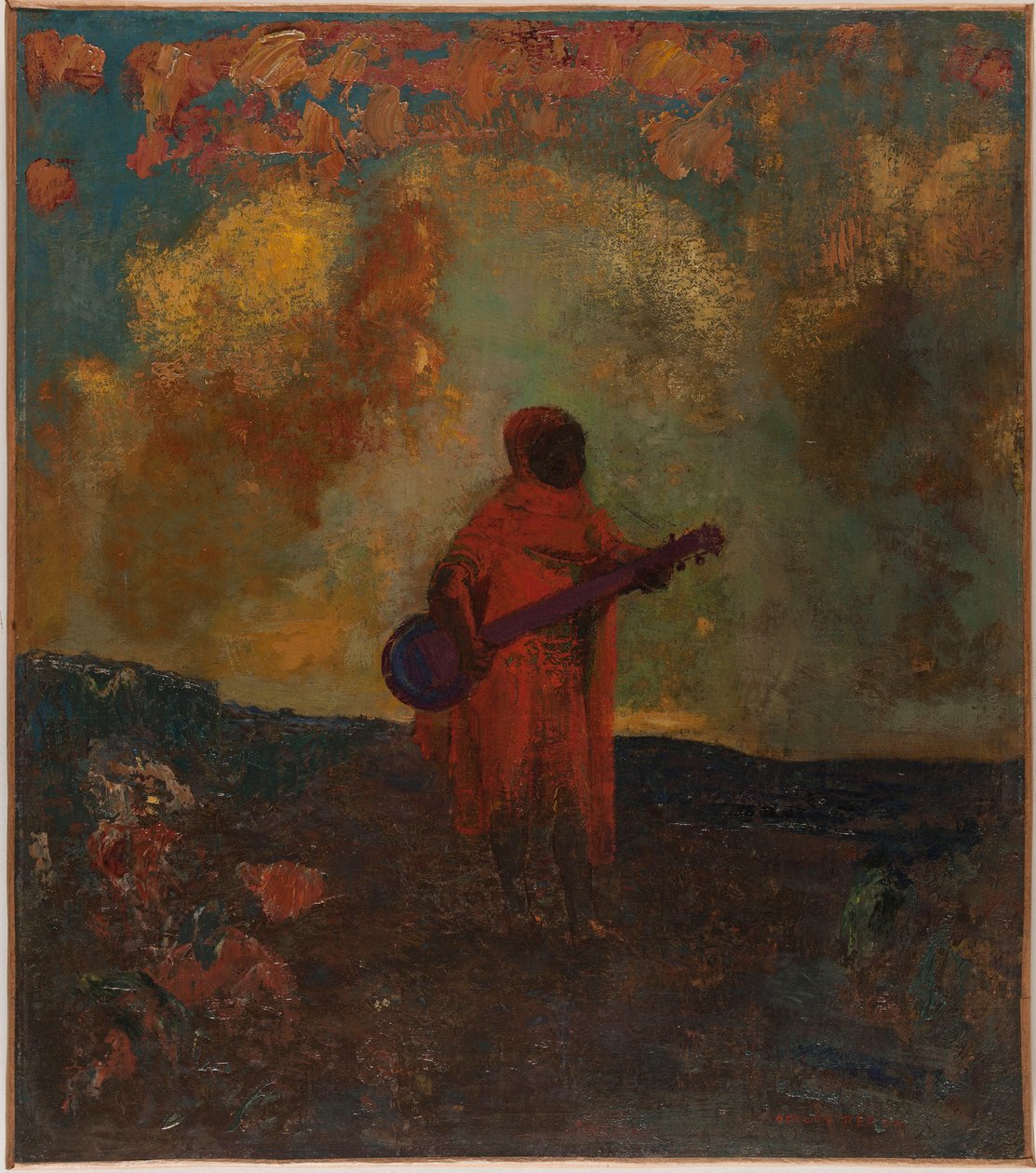 Arabische muzikant door Odilon Redon