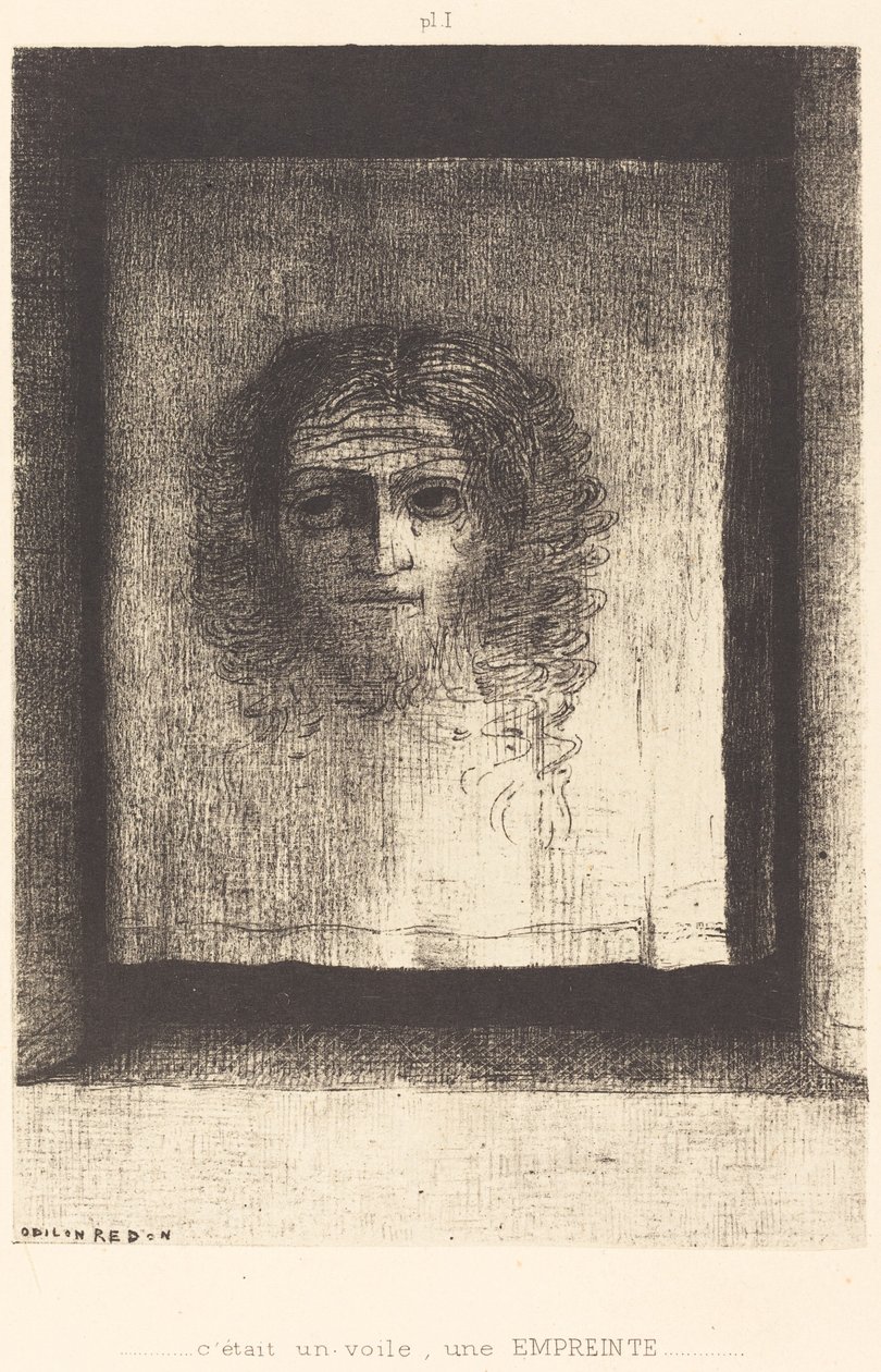 Het was een Sluier, een Afdruk door Odilon Redon