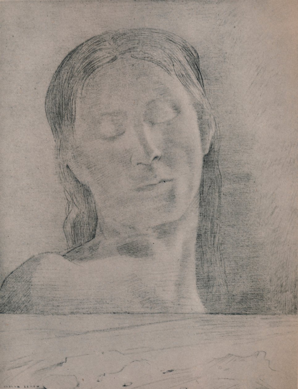 Gesloten Ogen, ca. 1890, 1946 door Odilon Redon