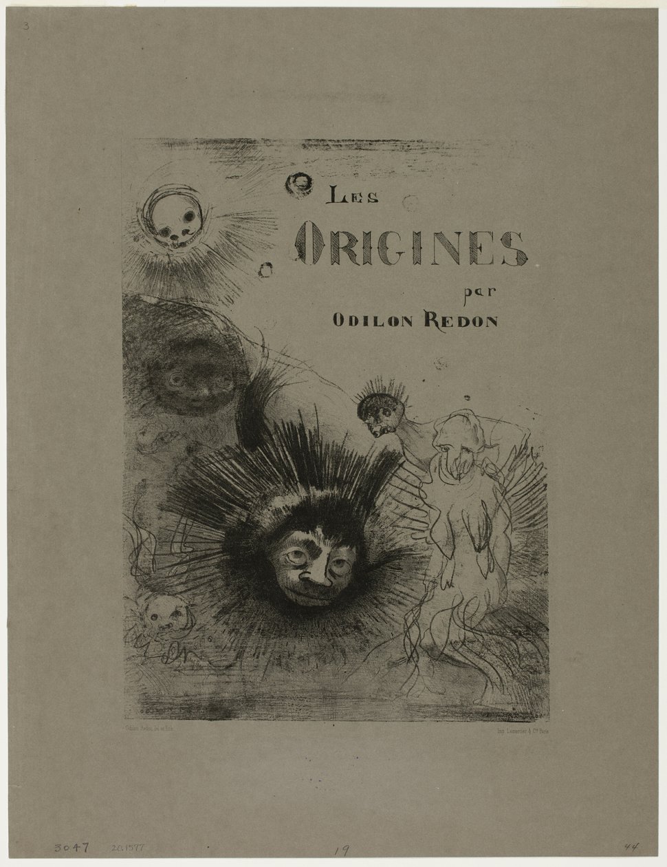 Cover-Frontispice voor Les Origines door Odilon Redon