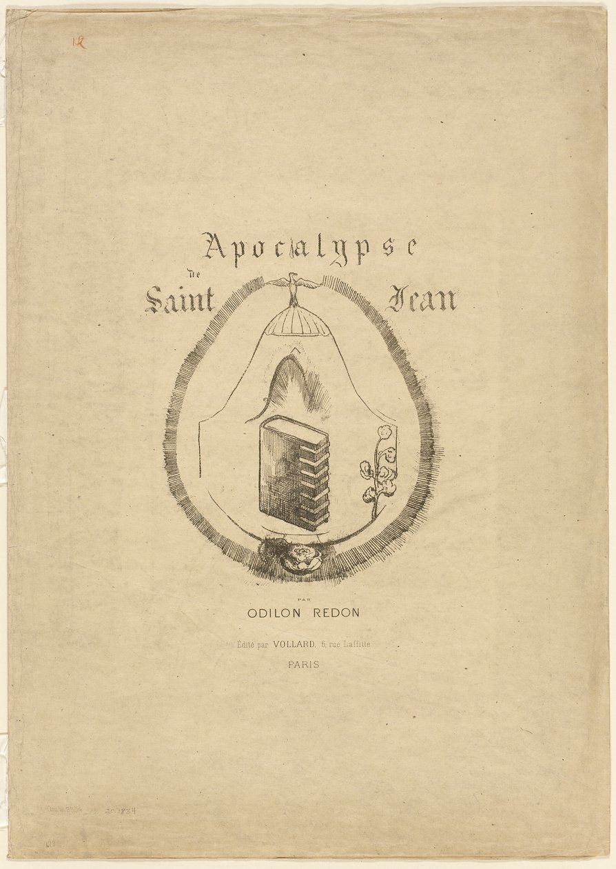 Omslag/frontispice voor de Apocalyps van Johannes door Odilon Redon