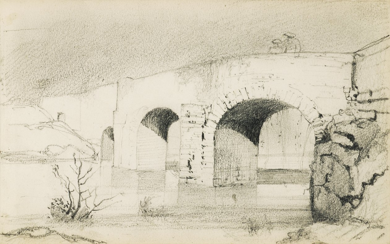 Tekening uit een album getiteld "Het Baskenland", 1862-63 door Odilon Redon