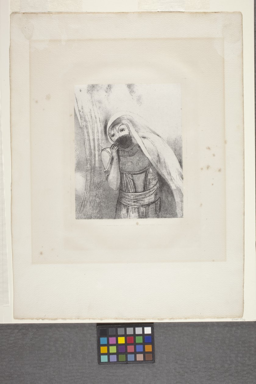 Ze Haalt Een Hele Zwarte Spons Uit Haar Borst... door Odilon Redon