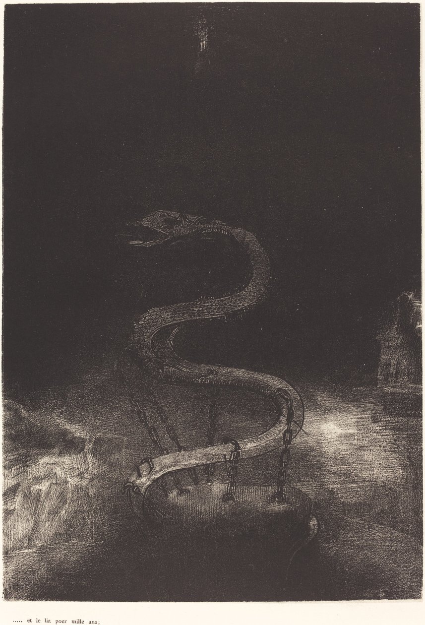 En hij bond hem voor duizend jaar door Odilon Redon