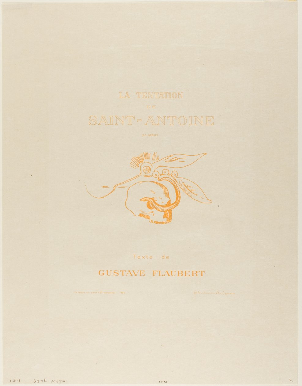 Frontispice/Titelplaat voor de Tentation de St. Antoine door Odilon Redon