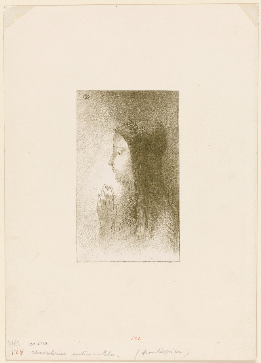 Frontispice voor Chevaleries sentimentales door Ferdinand Hérold door Odilon Redon