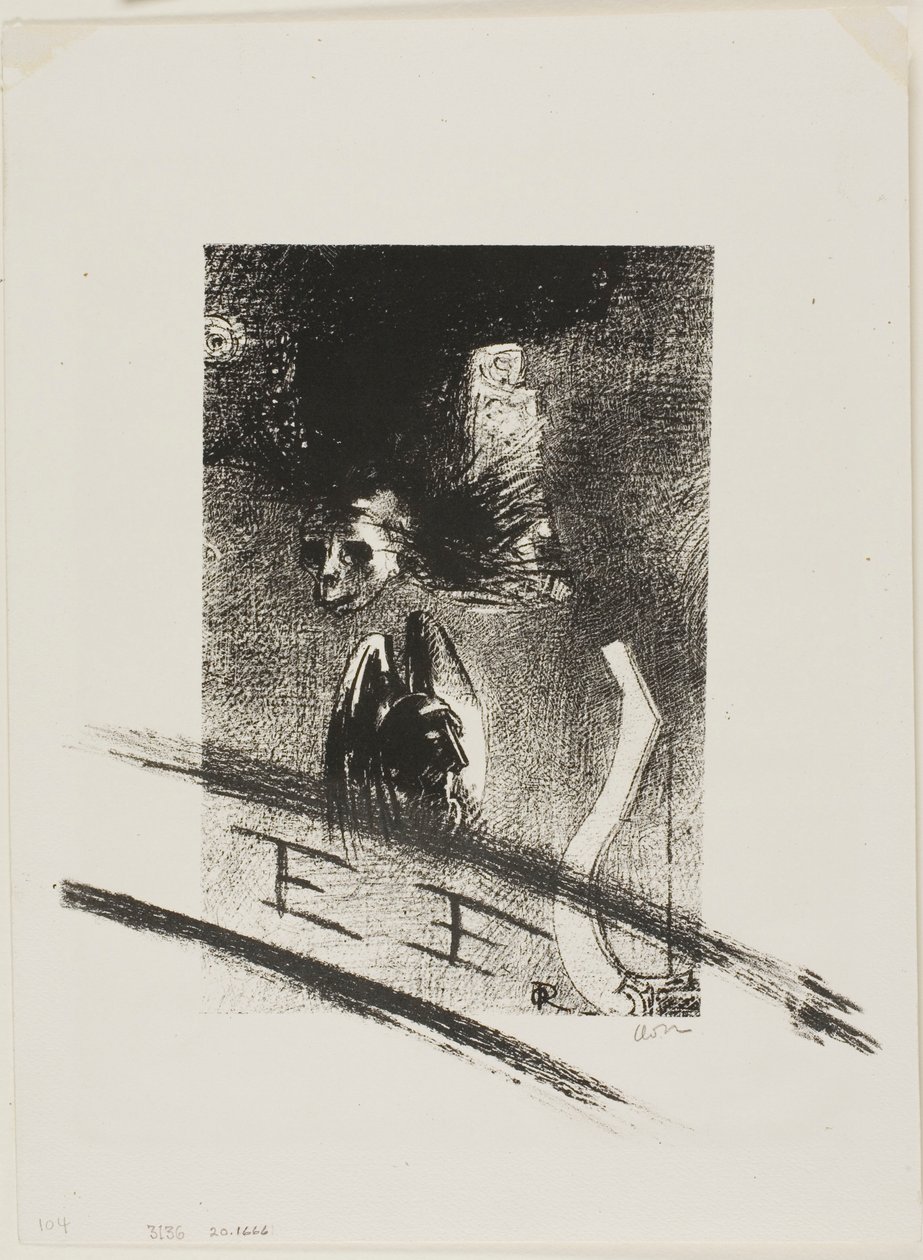 Frontispice voor Damnation van Iwan Gilkin door de kunstenaar door Odilon Redon