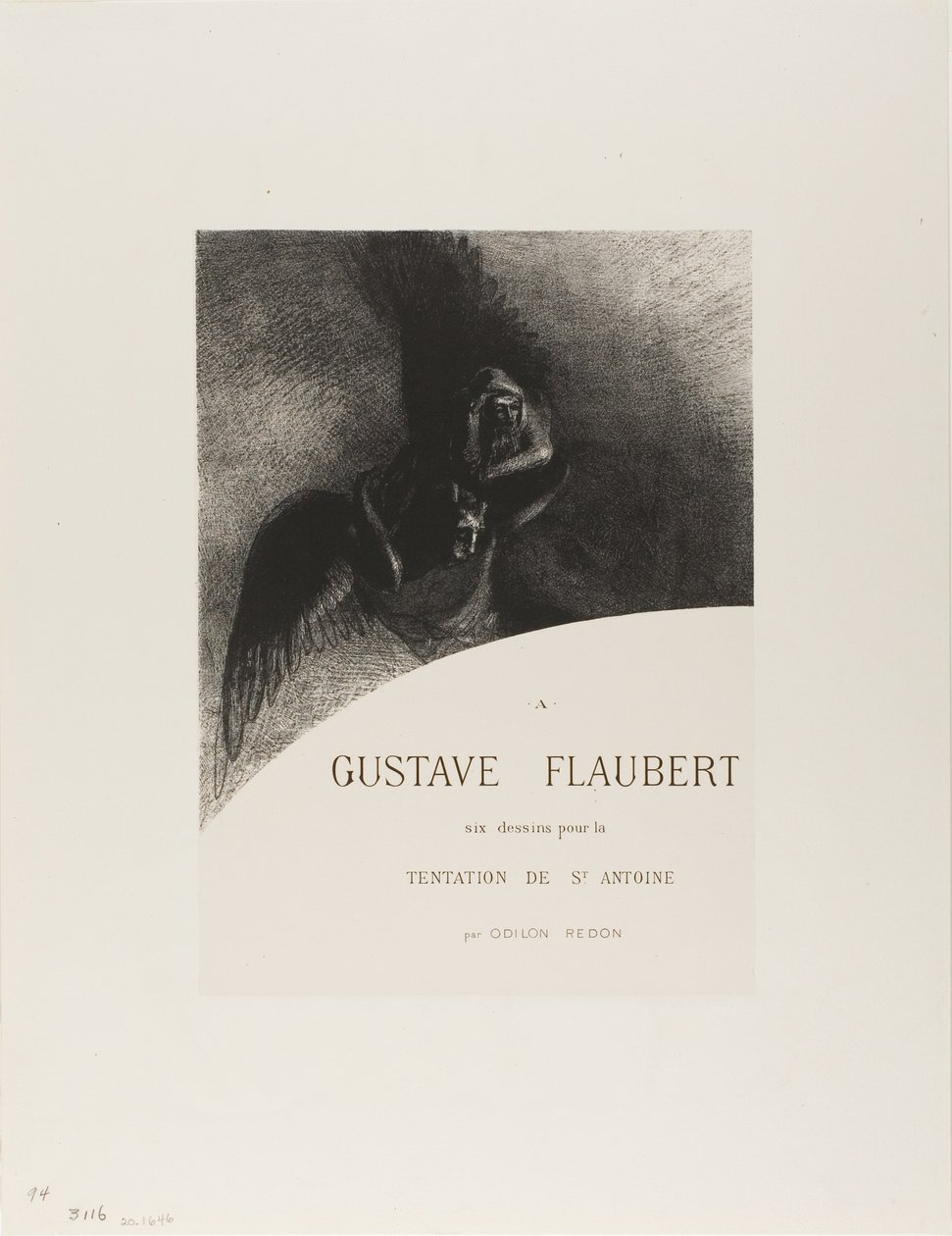 Frontispice voor A Gustave Flaubert (Aan Gustave Flaubert) door Odilon Redon