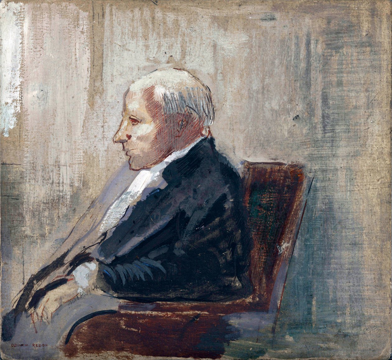 Zittende man door Odilon Redon