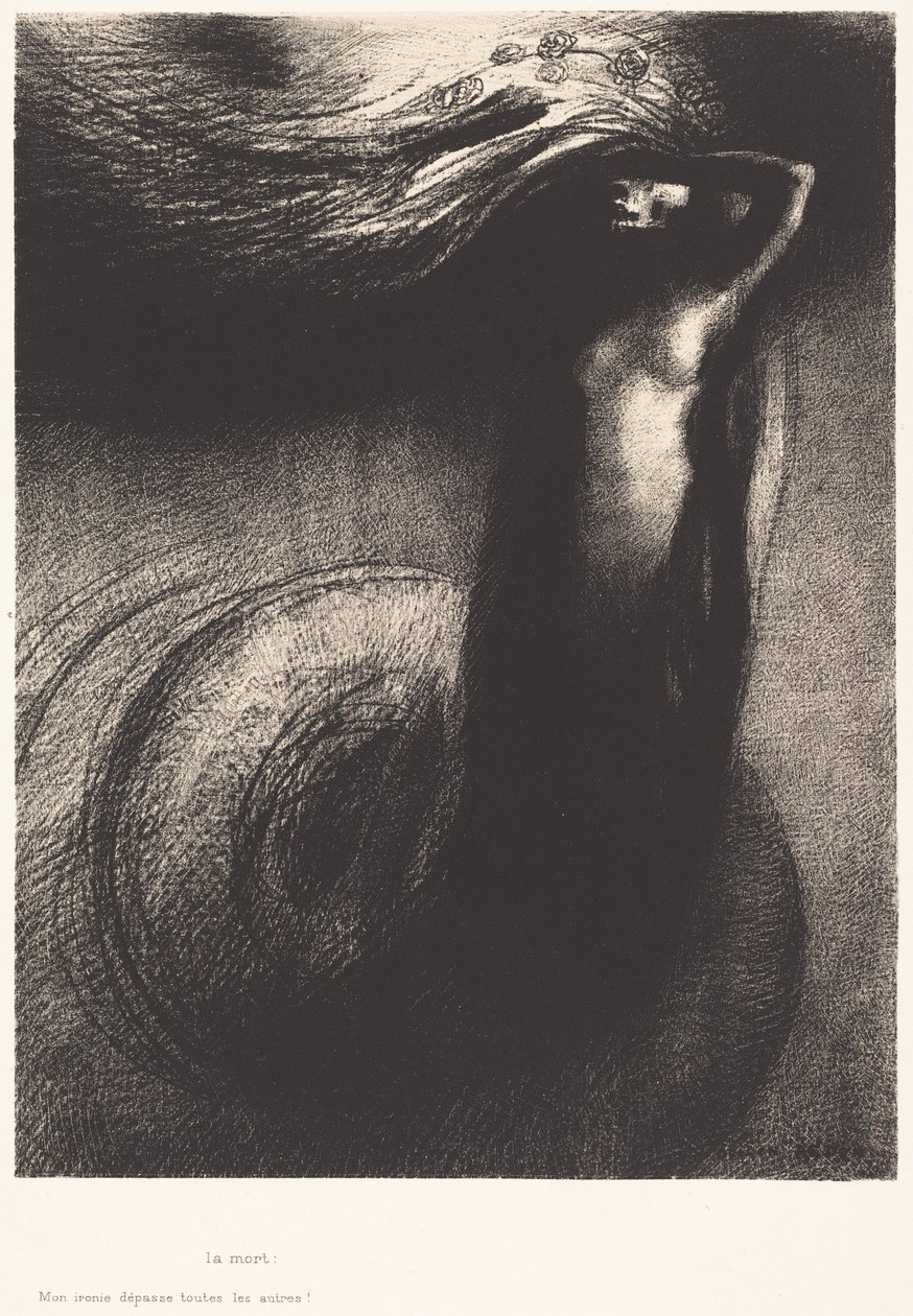 De dood: Mijn ironie overtreft alle andere! door Odilon Redon