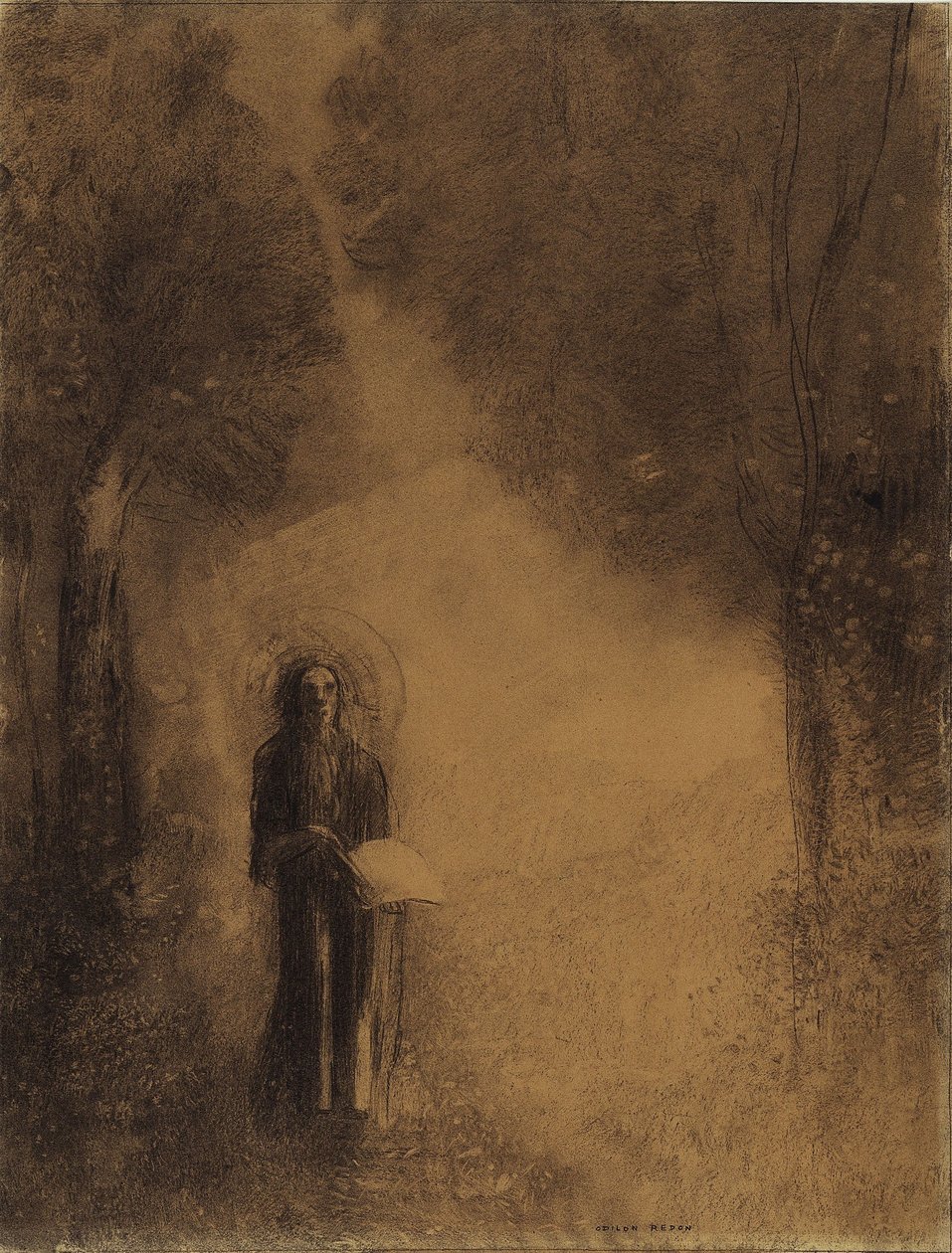 De wandelaar, studie voor „Wandelende Boeddha” door Odilon Redon