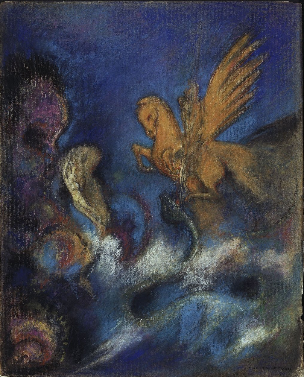 Rogier en Angelica, of: Perseus en Andromeda door Odilon Redon