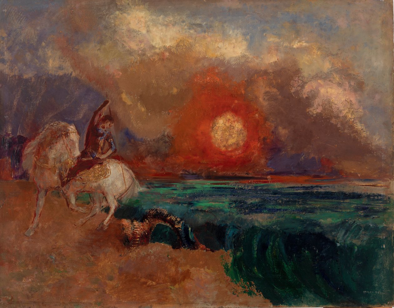 Sint-Joris en de draak door Odilon Redon