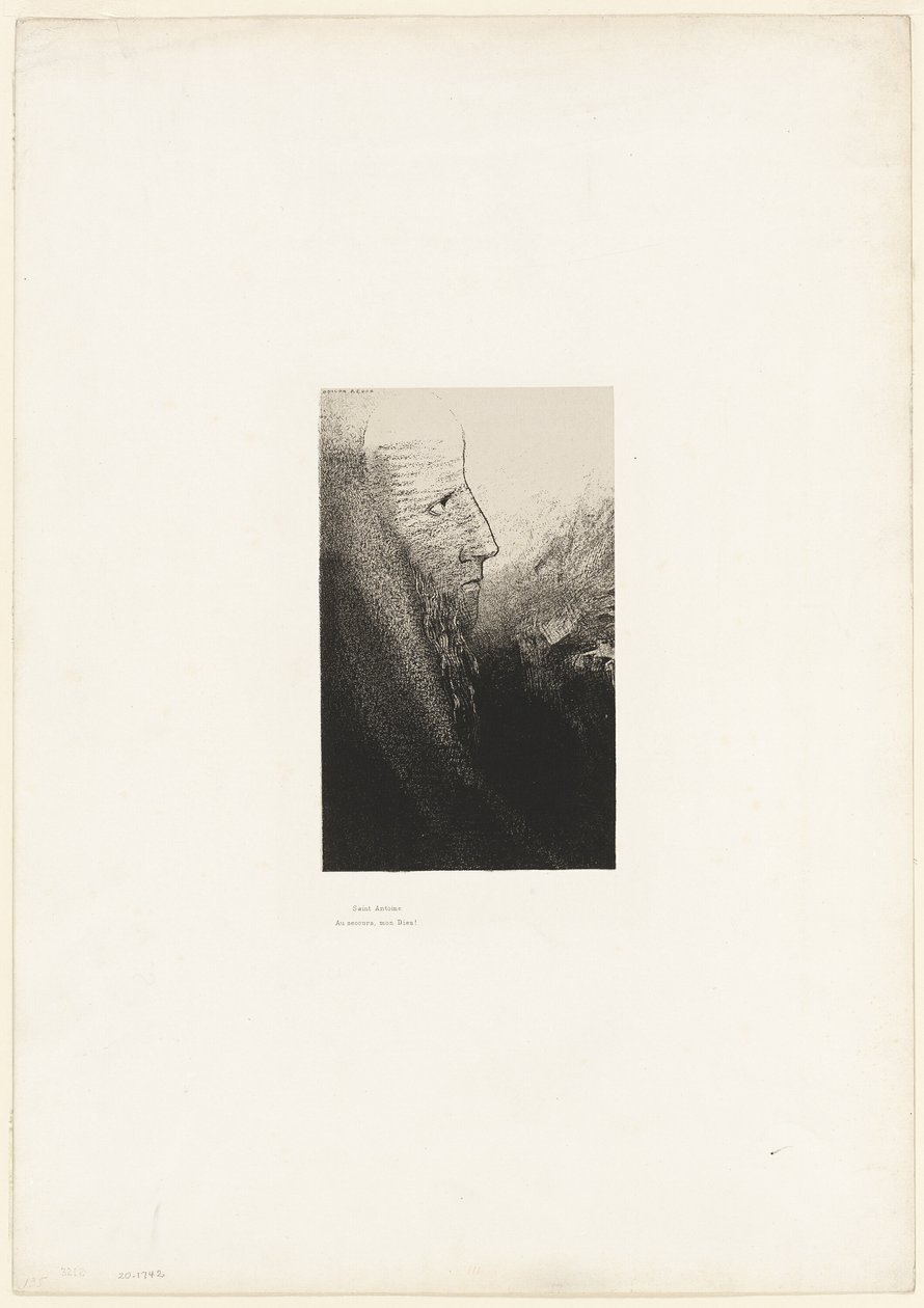 St. Antonius: "Help mij, O mijn God!", plaat 2 van 24 door Odilon Redon