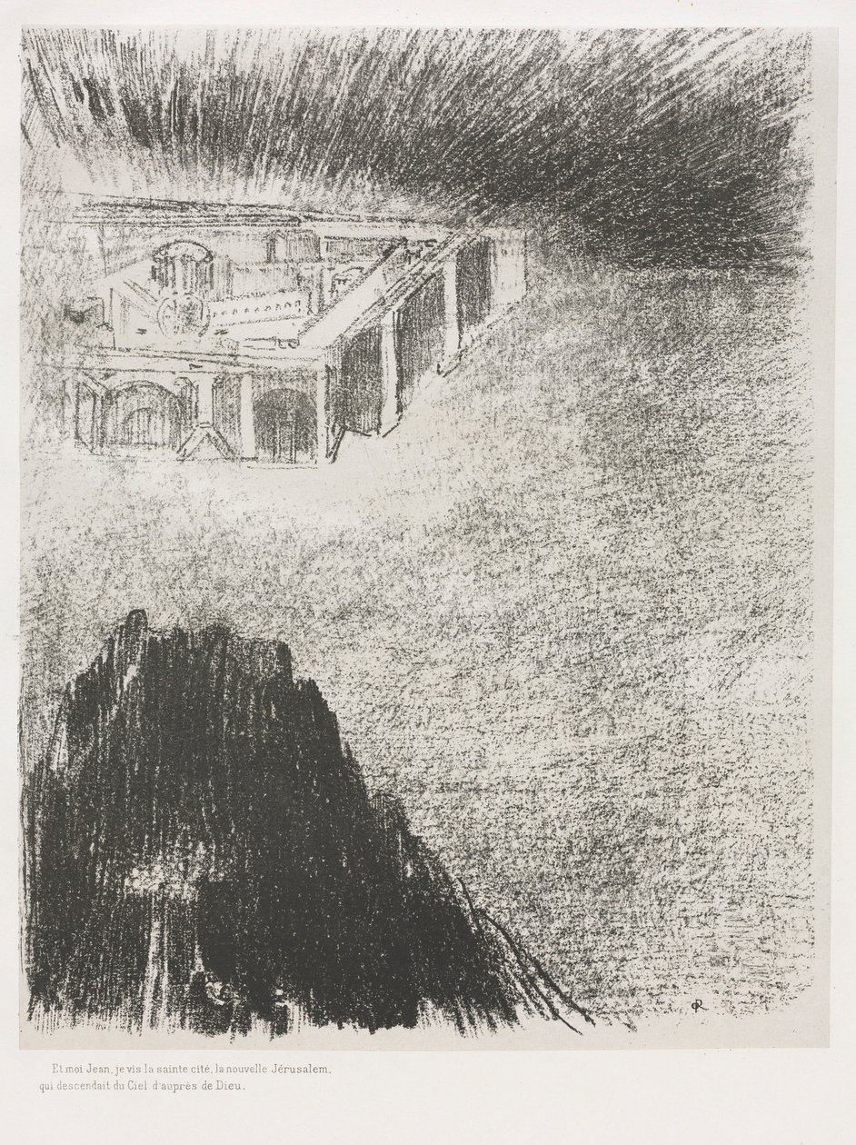 De Apocalyps van Sint Jan: En ik, Johannes, zag de Heilige Stad, het Nieuwe Jeruzalem, 1899 door Odilon Redon
