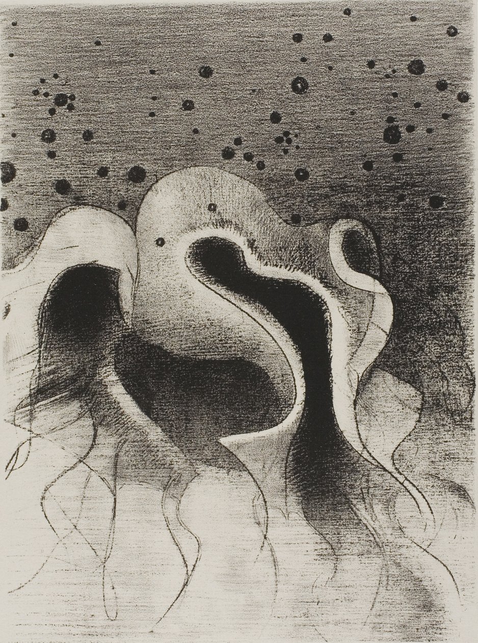 De Beesten van de Zee, Rond als Leren Flessen, plaat 22 van 24 door Odilon Redon