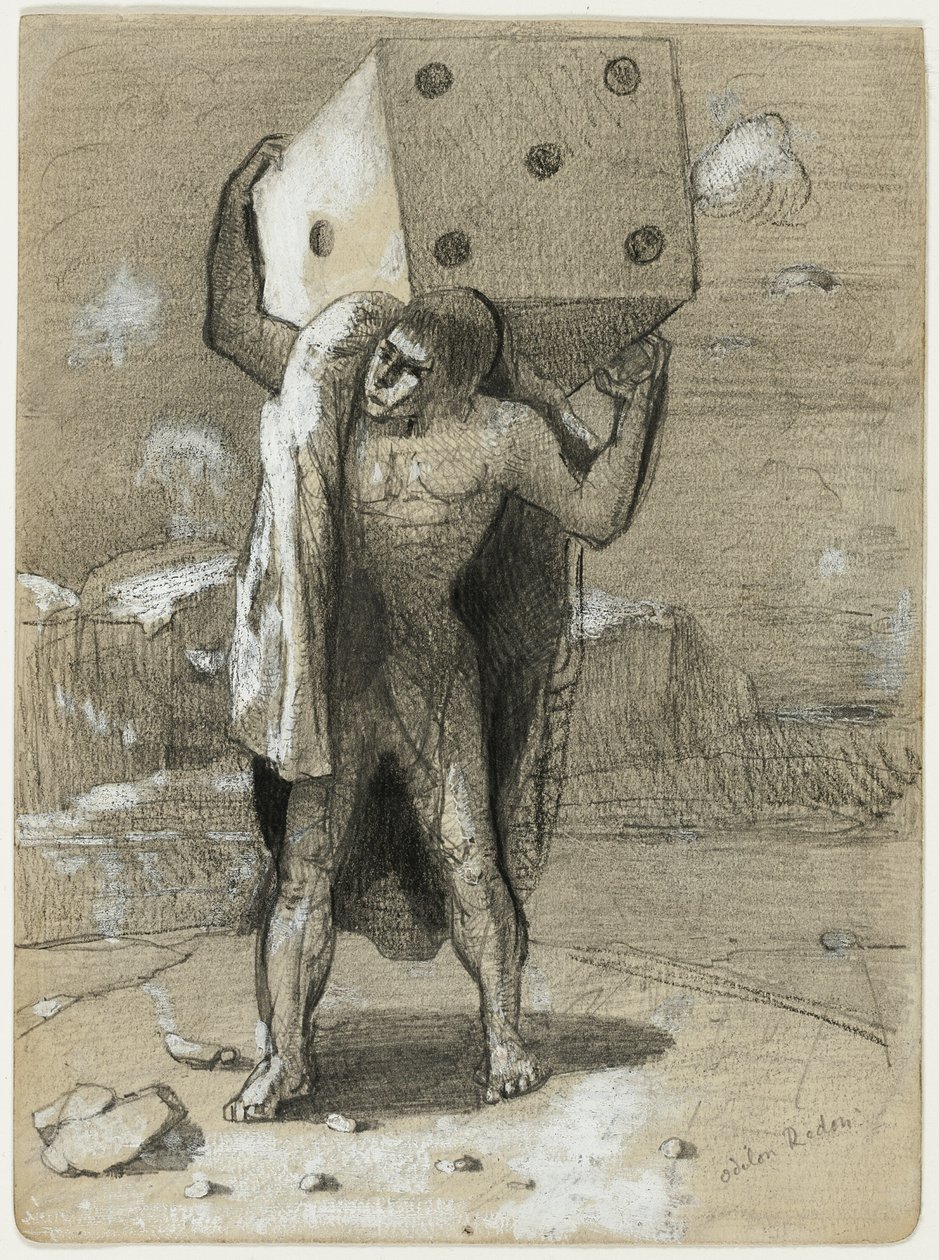 De dobbelsteen, ook wel het gewicht van passies genoemd door Odilon Redon