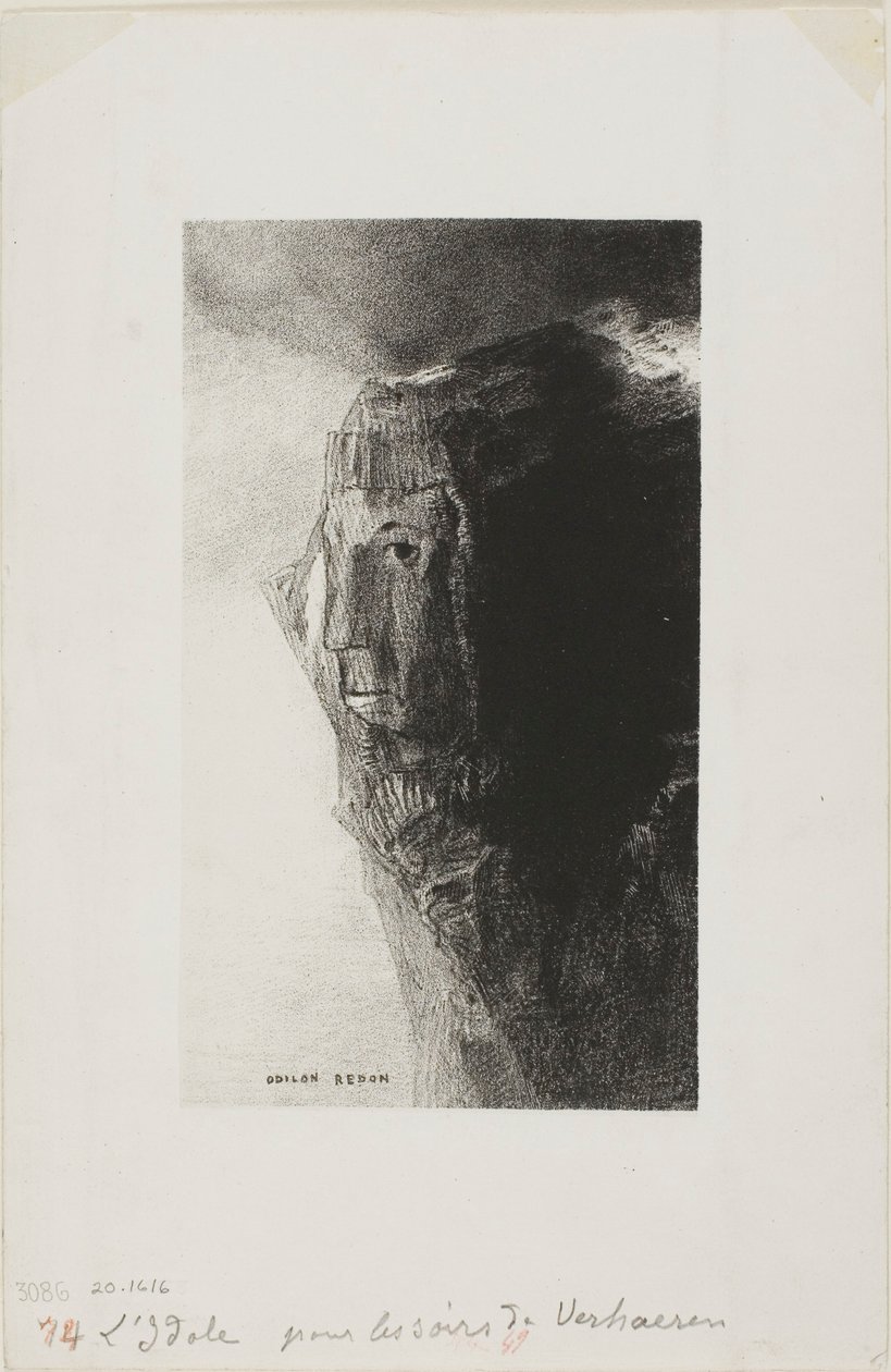 De Idool, frontispice uit Emile Verhaerens Les Soirs door Odilon Redon