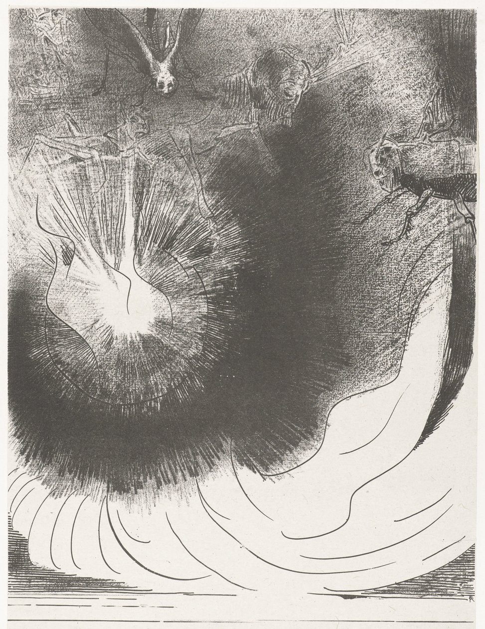 Uit de hemel viel een grote ster door Odilon Redon