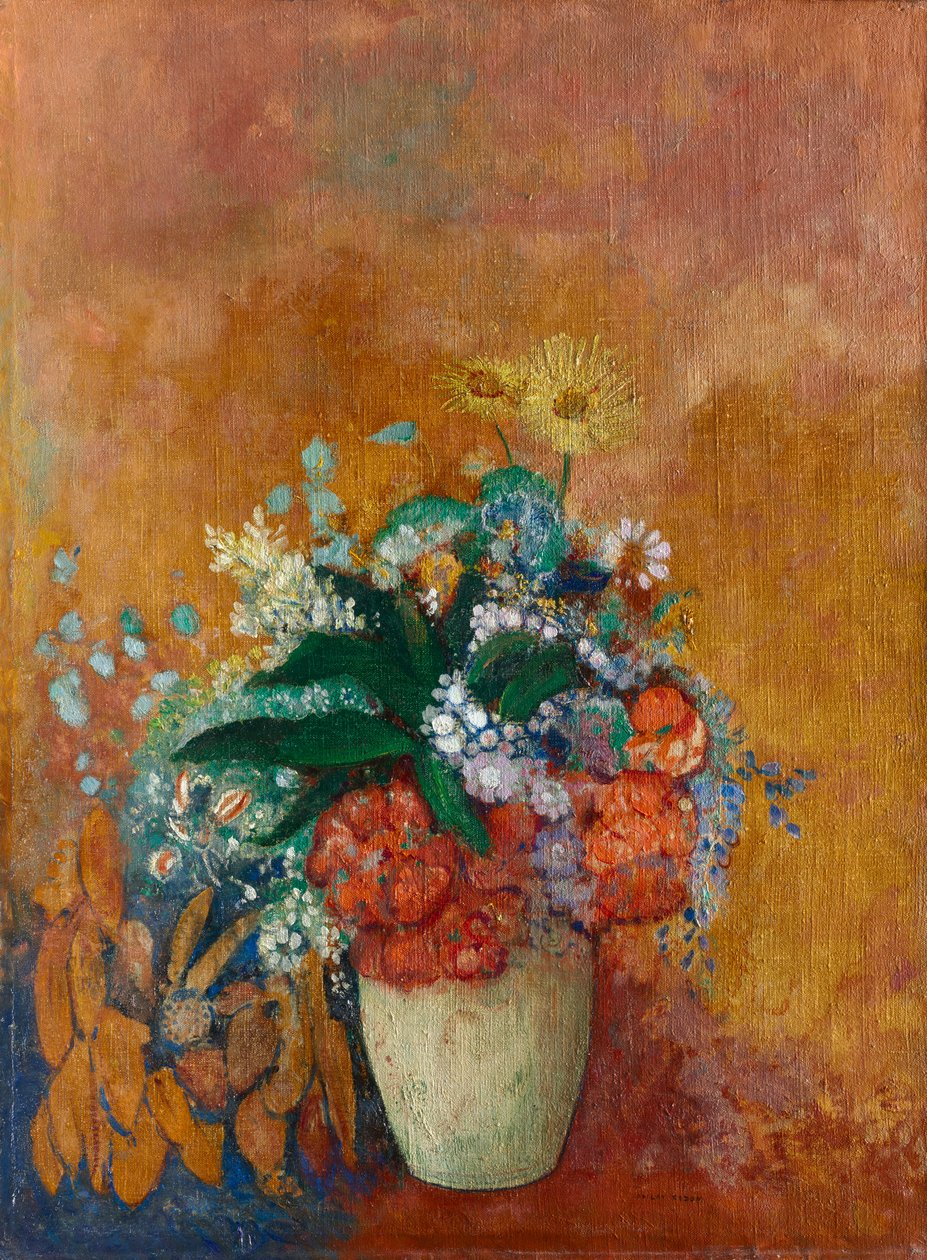 Vaas met Bloemen door Odilon Redon