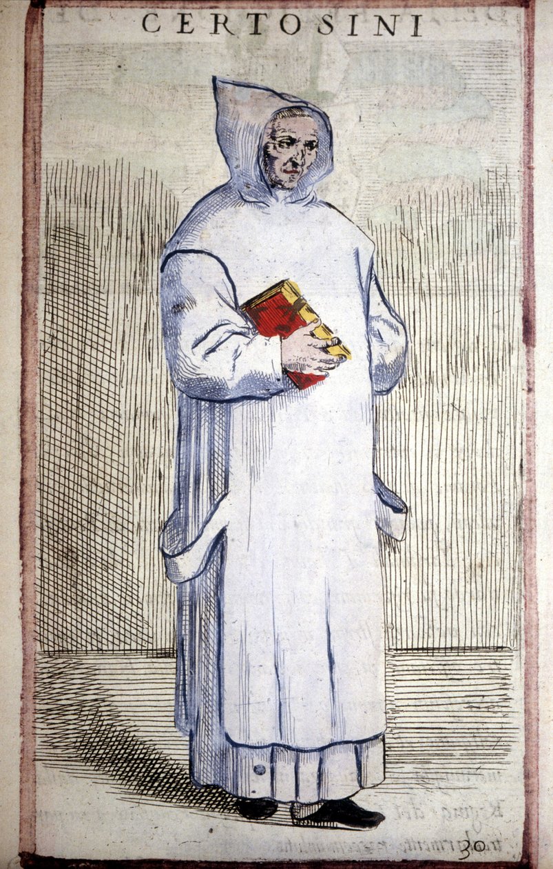 Religieuze orde: Kartuizer (gravure, 16e eeuw) door Odoardo Fialetti