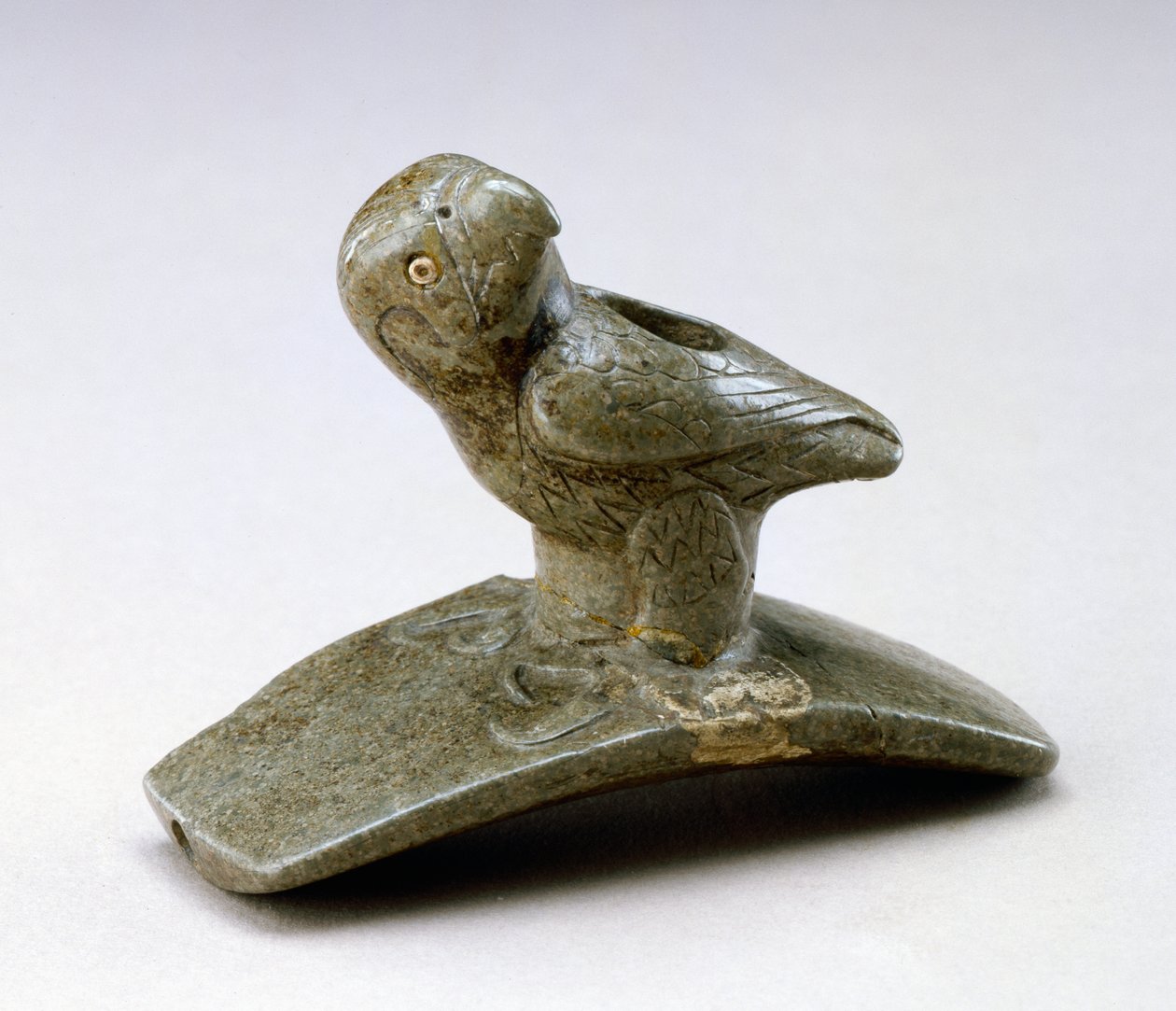 Valkenbeeld pijp, 200 v.Chr.- 100 n.Chr. (pijpaarde en rivierparel) door Ohio Hopewell culture