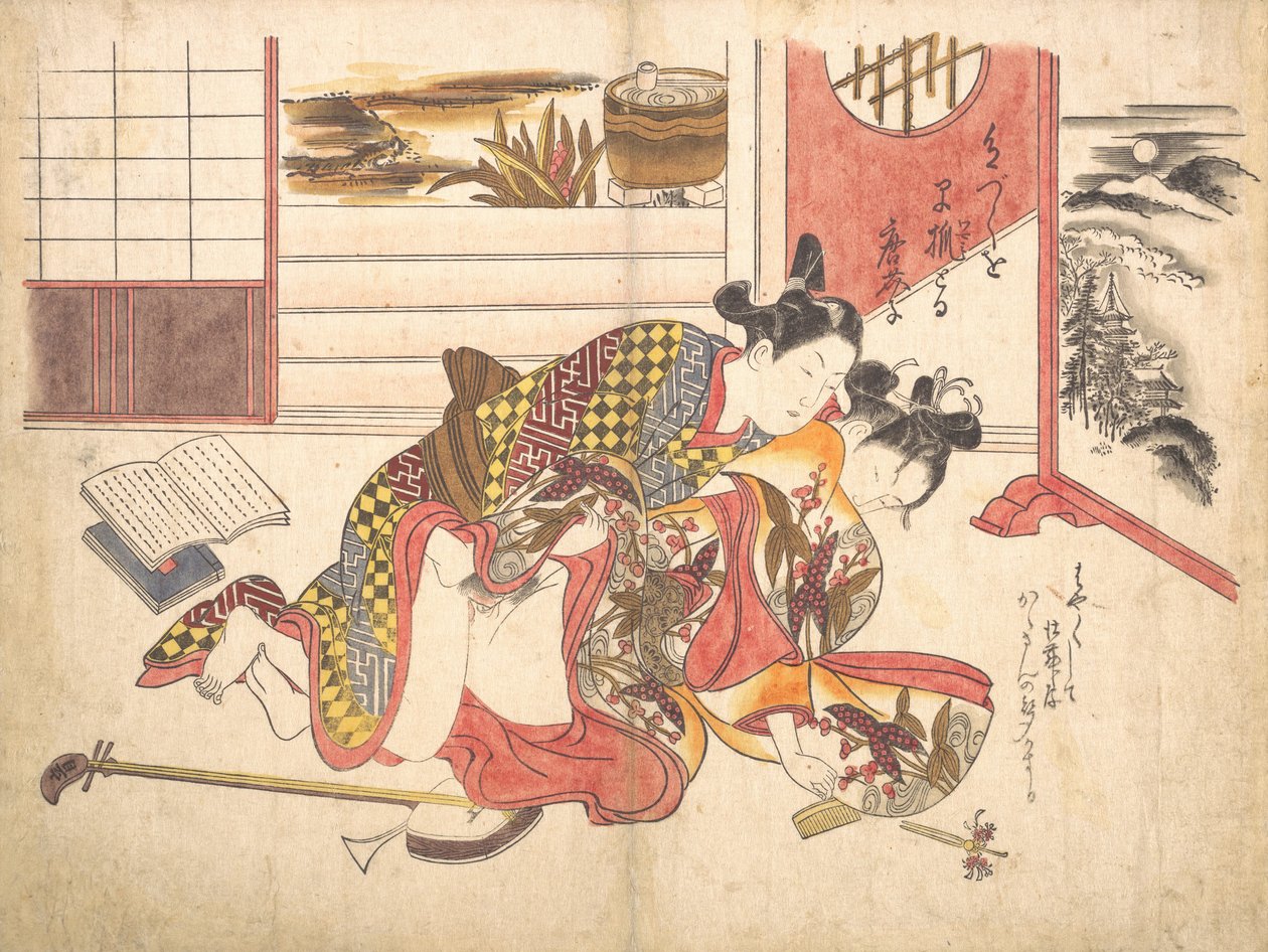 Slaapkamer Scène door Okumura Masanobu