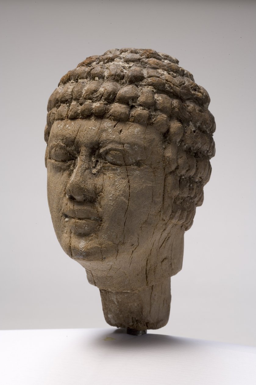 Hoofd van een man (hout) door Old Kingdom Egyptian