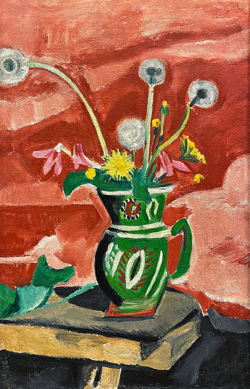 Kruik met bloemen door Olga Vladimirovna Rozanova