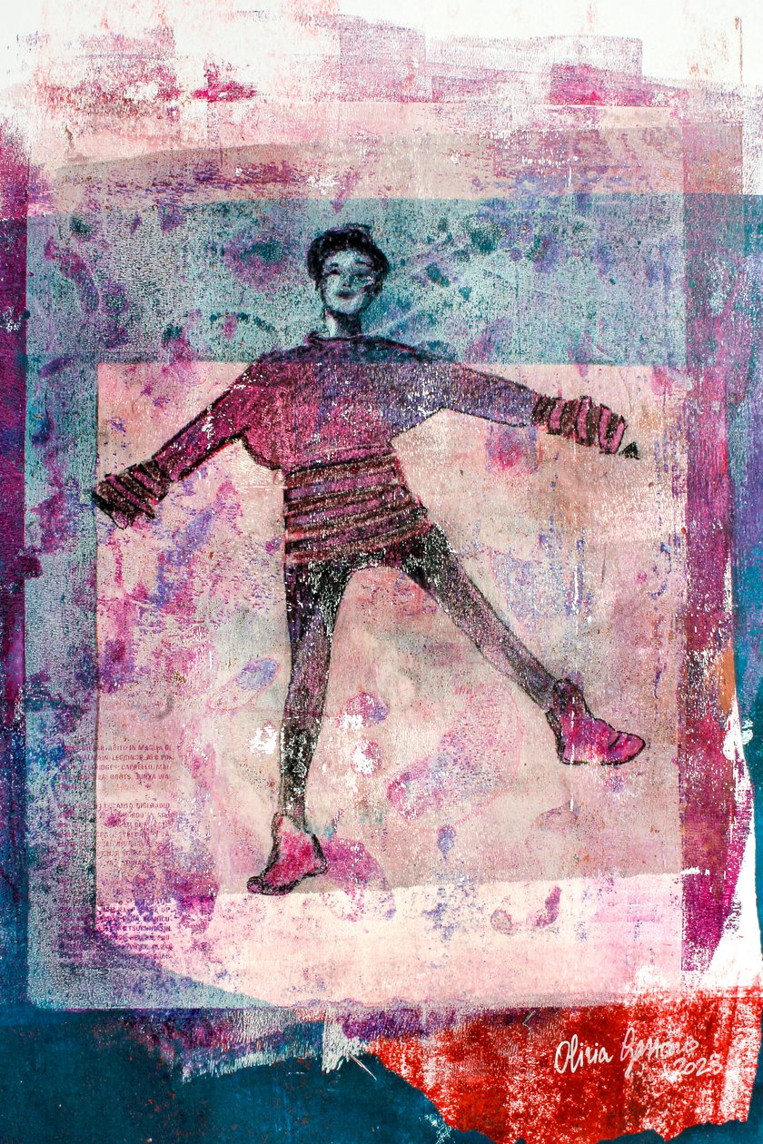 Gioia gel,2023 (gemengde techniek op papier) door Olivia Gozzano