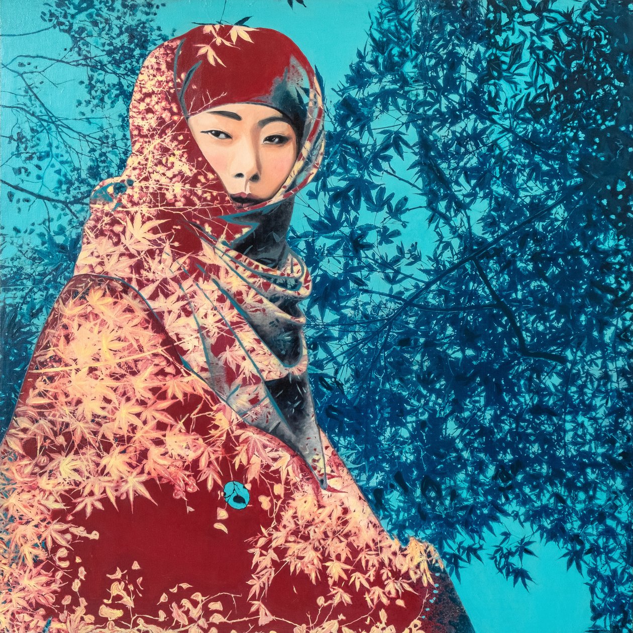 Kokin, 2022 (gemengde techniek op doek) door Olivia Gozzano